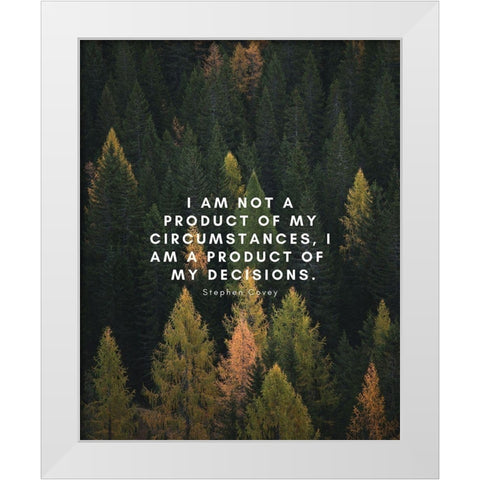 Stephen Covey Quote: My Decisions White Modern Wood Framed Art Print by ArtsyQuotes