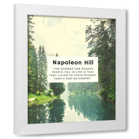 Napolean Hill Quote: One Reason White Modern Wood Framed Art Print by ArtsyQuotes