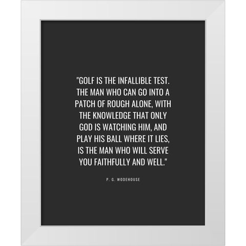 P. G. Wodehouse Quote: Golf White Modern Wood Framed Art Print by ArtsyQuotes