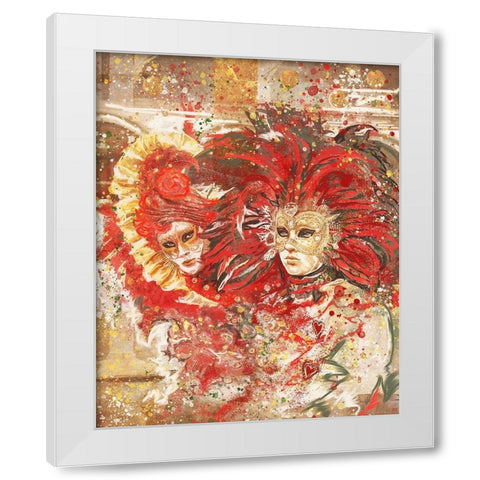 Red Venice Festive White Modern Wood Framed Art Print by Wiley, Marta