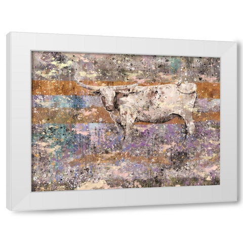 White Long Horn II White Modern Wood Framed Art Print by Wiley, Marta