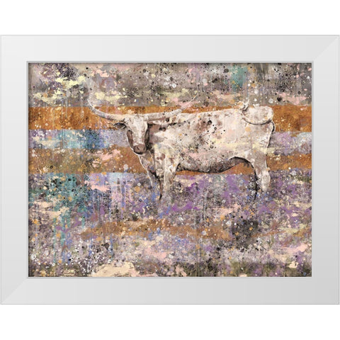 White Long Horn II White Modern Wood Framed Art Print by Wiley, Marta
