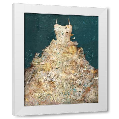 Butterfly Dress I White Modern Wood Framed Art Print by Wiley, Marta
