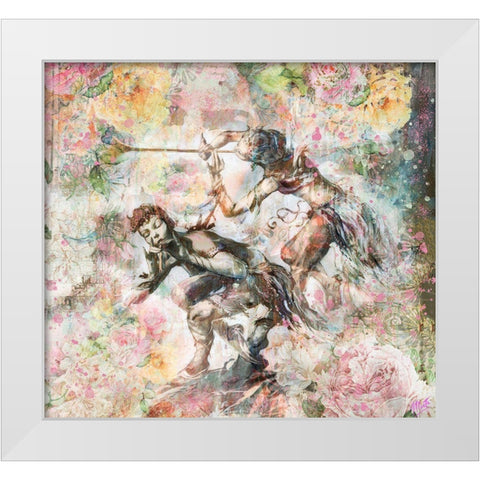 Floral Flute Player IV White Modern Wood Framed Art Print by Wiley, Marta