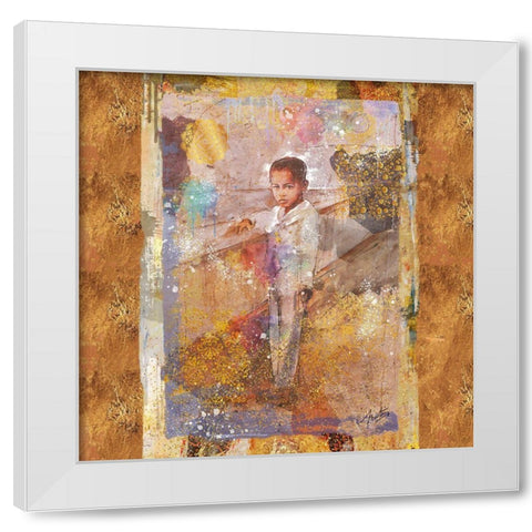Little African Boy II White Modern Wood Framed Art Print by Wiley, Marta