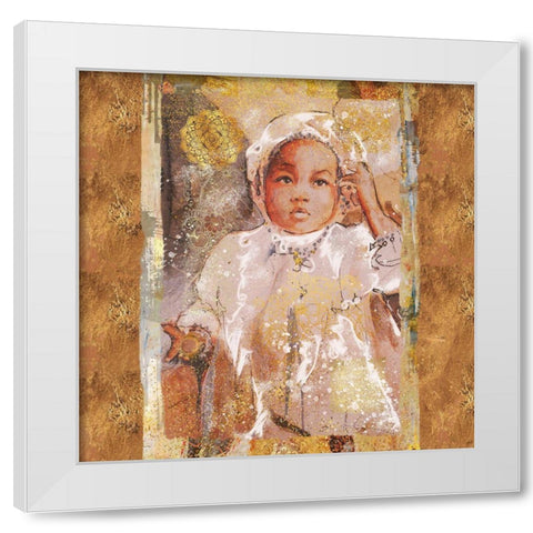 Little African Girl II White Modern Wood Framed Art Print by Wiley, Marta