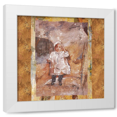 Little African Girl III White Modern Wood Framed Art Print by Wiley, Marta