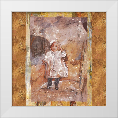 Little African Girl III White Modern Wood Framed Art Print by Wiley, Marta