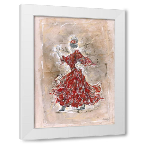 Flamenco Darker Red White Modern Wood Framed Art Print by Wiley, Marta