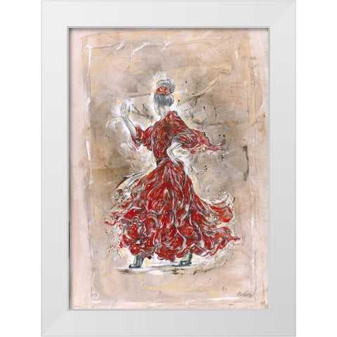 Flamenco Darker Red White Modern Wood Framed Art Print by Wiley, Marta