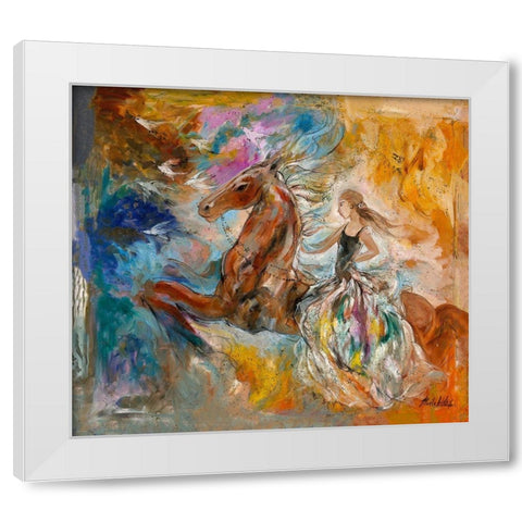 Colorful Fantasy White Modern Wood Framed Art Print by Wiley, Marta