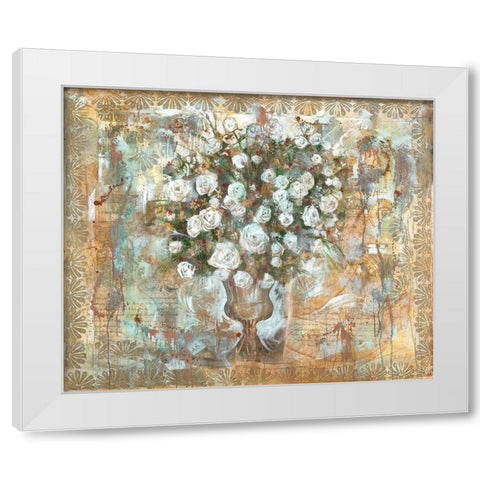 Floral White Modern Wood Framed Art Print by Wiley, Marta