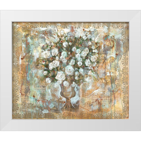 Floral White Modern Wood Framed Art Print by Wiley, Marta