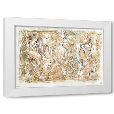 Masqurade  different border White Modern Wood Framed Art Print by Wiley, Marta