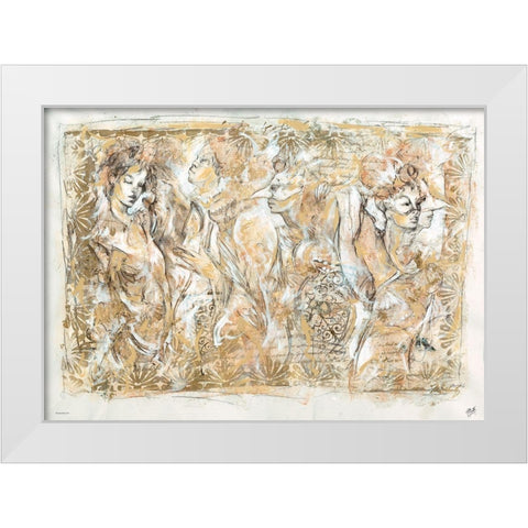 Masqurade  different border White Modern Wood Framed Art Print by Wiley, Marta