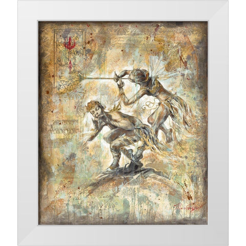 Flute Players Hue Variation White Modern Wood Framed Art Print by Wiley, Marta