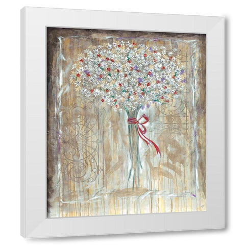Floral different hues White Modern Wood Framed Art Print by Wiley, Marta