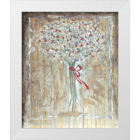 Floral different hues White Modern Wood Framed Art Print by Wiley, Marta