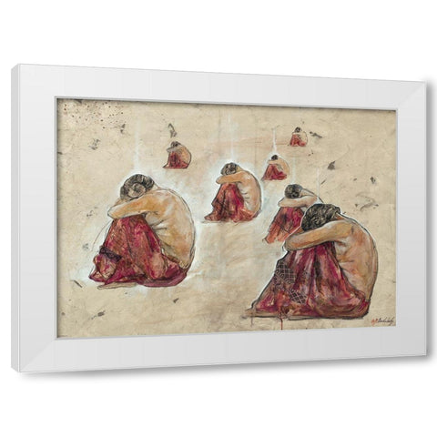 Indian Red Skirt-2 White Modern Wood Framed Art Print by Wiley, Marta