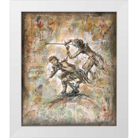 Flute Players White Modern Wood Framed Art Print by Wiley, Marta