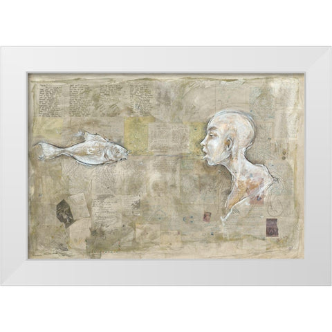 Hook- different border White Modern Wood Framed Art Print by Wiley, Marta