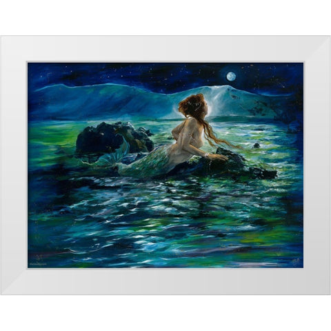 Mermaid White Modern Wood Framed Art Print by Wiley, Marta