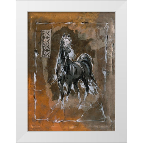 Horse Sepia White Modern Wood Framed Art Print by Wiley, Marta