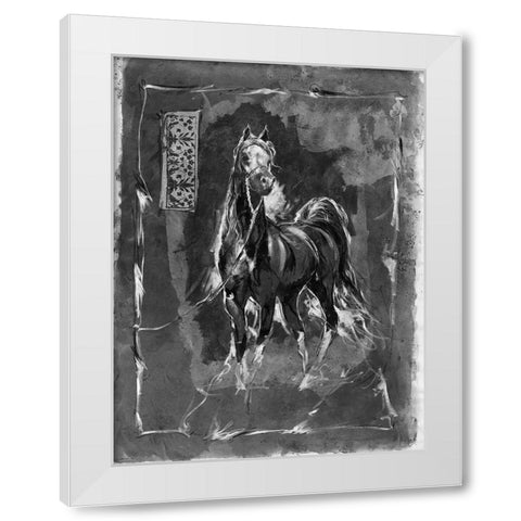 Horse BandW White Modern Wood Framed Art Print by Wiley, Marta