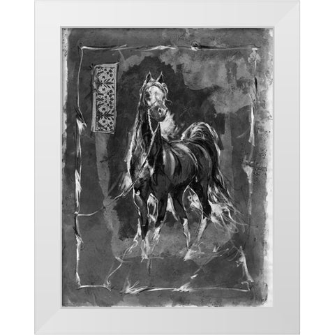 Horse BandW White Modern Wood Framed Art Print by Wiley, Marta