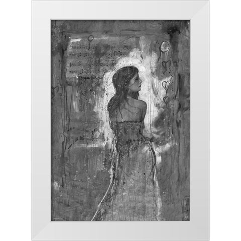 BandW Festive V White Modern Wood Framed Art Print by Wiley, Marta