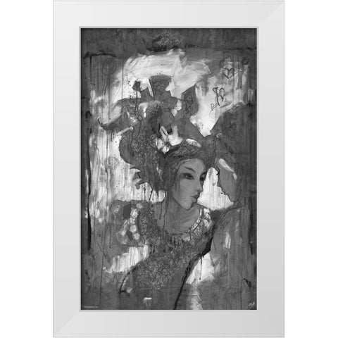 BandW Festive VI White Modern Wood Framed Art Print by Wiley, Marta