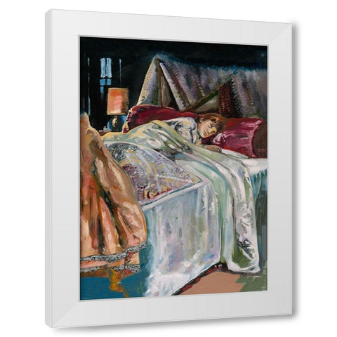 Colorful painting child White Modern Wood Framed Art Print by Wiley, Marta