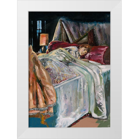 Colorful painting child White Modern Wood Framed Art Print by Wiley, Marta