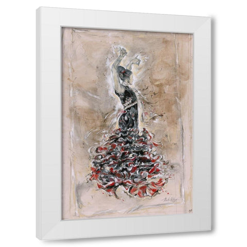 Dancer On Linen White Modern Wood Framed Art Print by Wiley, Marta