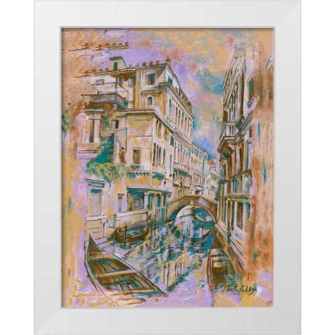 Italy beige, purple White Modern Wood Framed Art Print by Wiley, Marta
