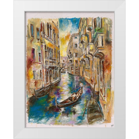 Golden Venice I White Modern Wood Framed Art Print by Wiley, Marta