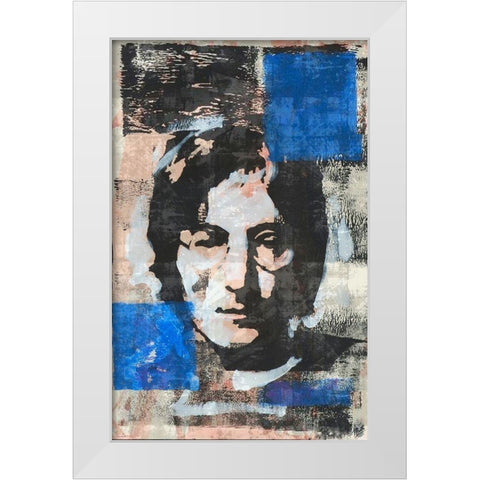 John Lennon White Modern Wood Framed Art Print by Wiley, Marta