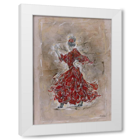 Scarlet Red Dancer White Modern Wood Framed Art Print by Wiley, Marta