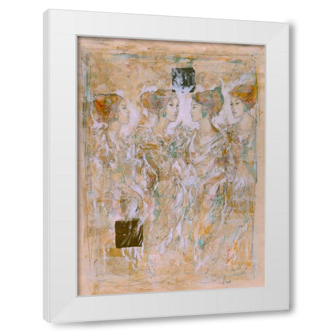 Golden, Ballerina White Modern Wood Framed Art Print by Wiley, Marta