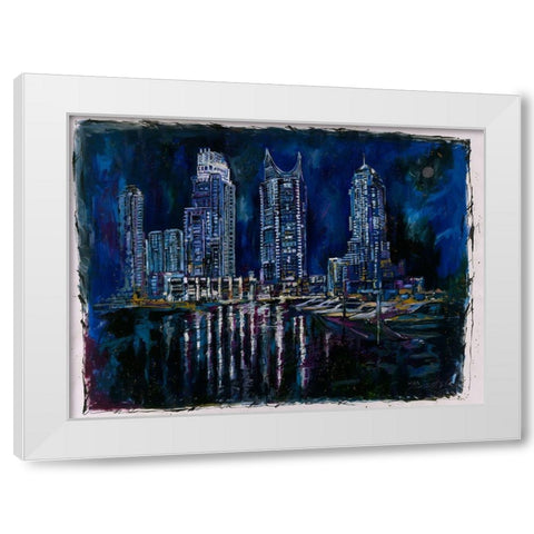 Blue Dubai White Modern Wood Framed Art Print by Wiley, Marta
