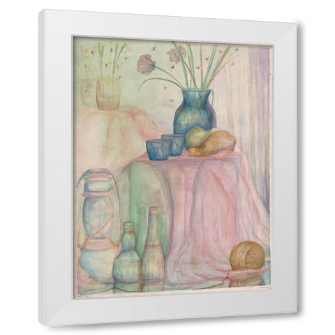 Watercolor Stilllife age 9 White Modern Wood Framed Art Print by Wiley, Marta