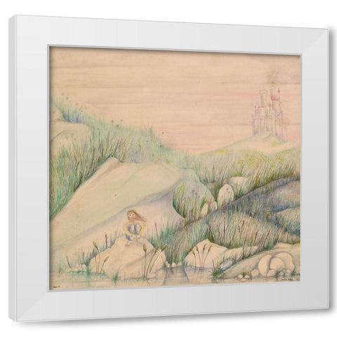 Watercolor Fantasy age 9 White Modern Wood Framed Art Print by Wiley, Marta