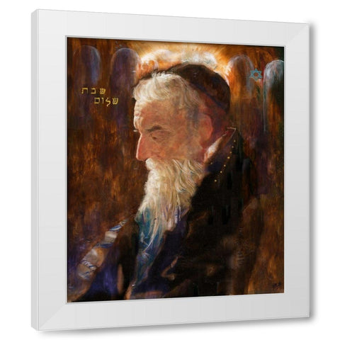 Rabbi White Modern Wood Framed Art Print by Wiley, Marta