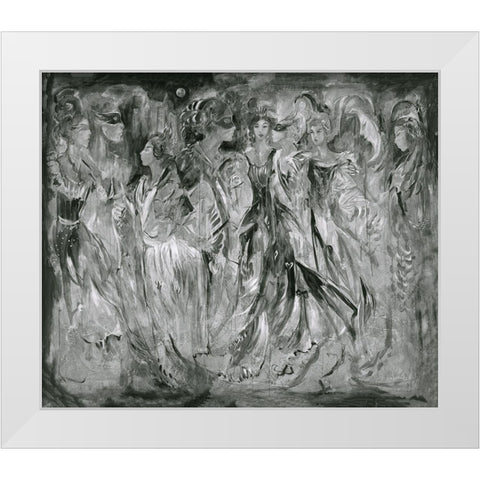 BandW Renaisaunce Sketch White Modern Wood Framed Art Print by Wiley, Marta