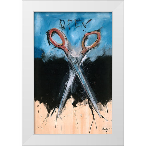 Open White Modern Wood Framed Art Print by Wiley, Marta