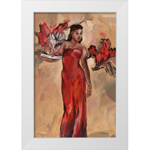 Beaty White Modern Wood Framed Art Print by Wiley, Marta