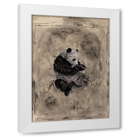 Panda White Modern Wood Framed Art Print by Wiley, Marta