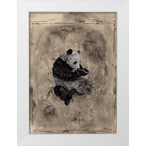Panda White Modern Wood Framed Art Print by Wiley, Marta
