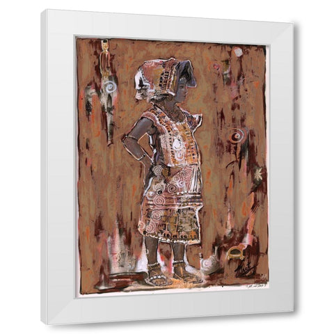 African Girl White Modern Wood Framed Art Print by Wiley, Marta