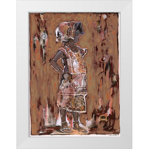 African Girl White Modern Wood Framed Art Print by Wiley, Marta